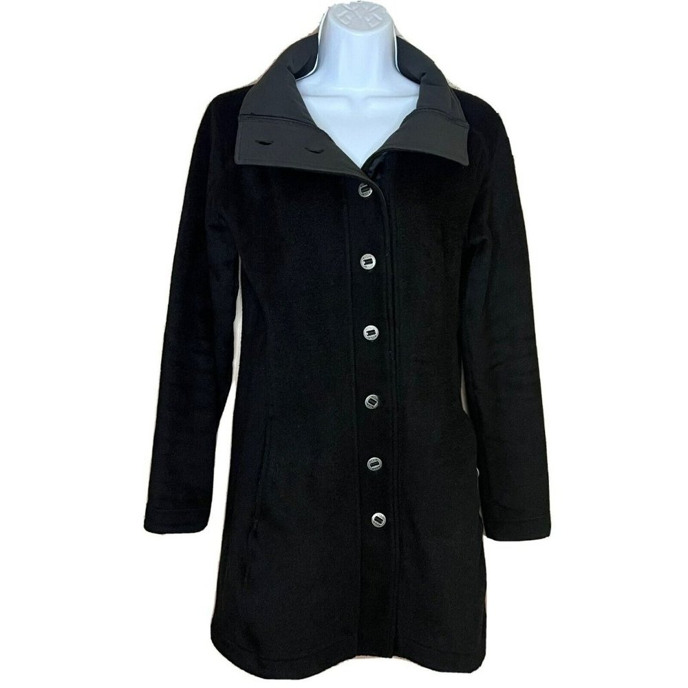 Kuhl Savina Alfpaca Fleece Sweater Jacket Small Women's Button Up Black